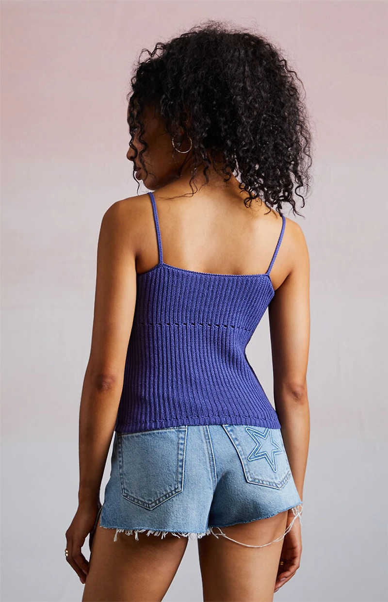 Third Charm Hyacinth Crochet Tank Top