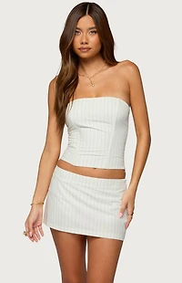 Edikted Maeve Pinstripe Strapless Corset