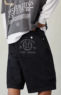 Pacsun Imperial Sports Guild Black Baggy Denim Shorts