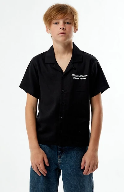 Pacsun Kids Pacific Lounge Embroidered Camp Shirt