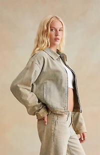 RARE DNM EDIT Rhinestone Denim Cropped Gas Jacket