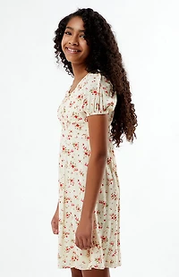 Pacsun Kids Red Floral Mini Dress