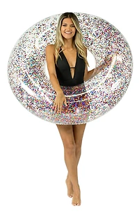 PoolCandy Inflatable 48" Multicolor Glitter Jumbo Pool Tube