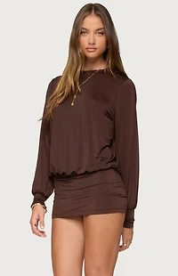 Edikted Guilia Backless Long Sleeve Romper