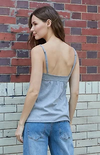 John Galt Gray Babydoll Tank Top
