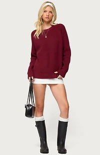 Edikted Lavonne Oversized Knit Raglan Sweater