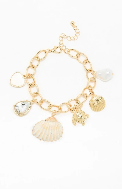 Pacsun Mixed Seashell Charm Bracelet