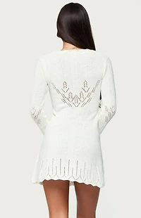 Edikted Shaia Pointelle Knit Mini Dress