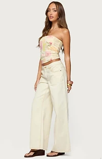 Edikted Cicilla Vintage Mixed Print Tube Top