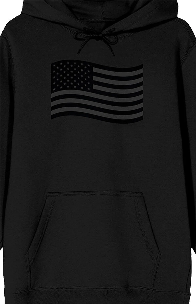 Dark Wavy American Flag Hoodie