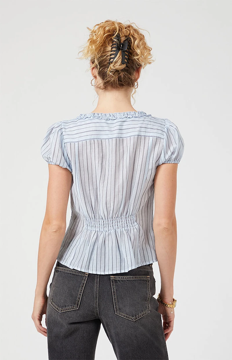Beverly and Beck Blair Short Sleeve Ruffle Top