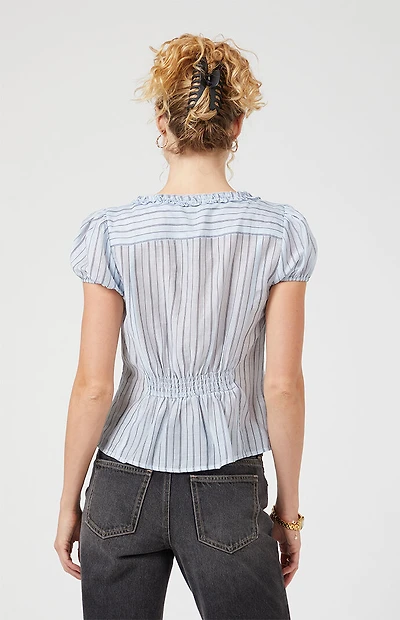 Beverly and Beck Blair Short Sleeve Ruffle Top