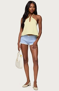Edikted Oliviana Linen Look Halter Top