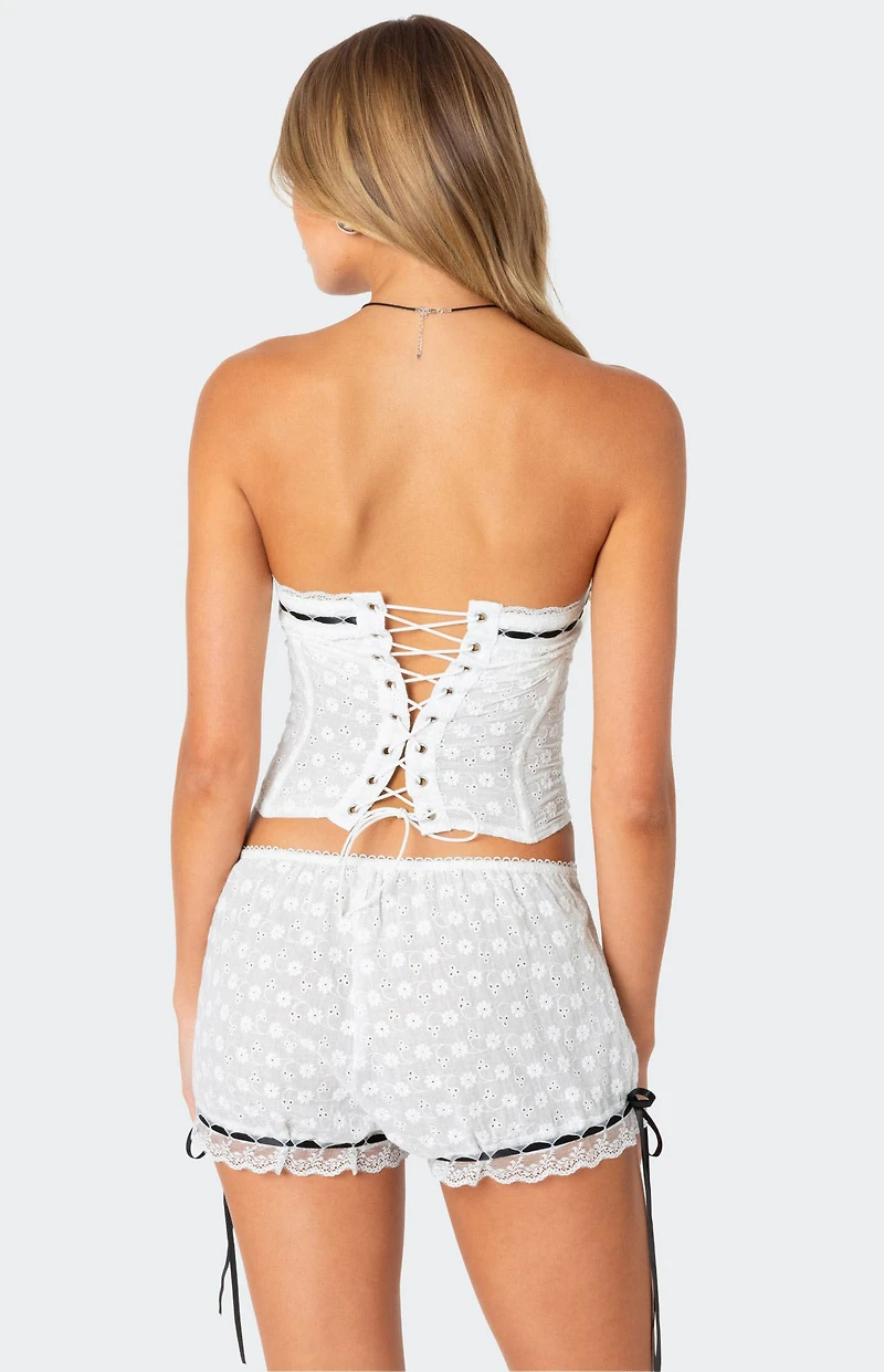 Edikted Ribbon Eyelet Corset