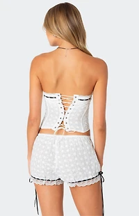 Edikted Ribbon Eyelet Corset