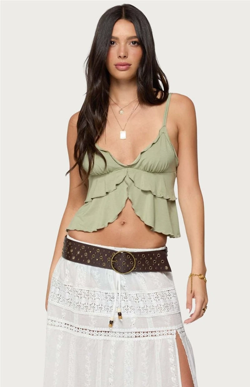 Edikted Kailan Ruffled Babydoll Top