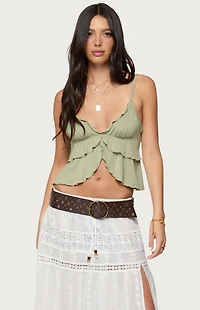 Edikted Kailan Ruffled Babydoll Top