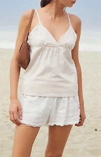 John Galt Pink & White Plaid Edith Tank Top