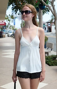 John Galt White Tie Amara Tank Top