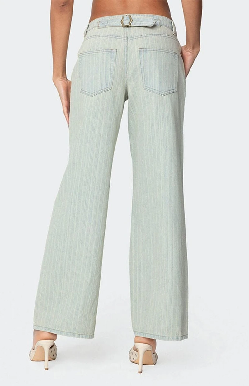 Edikted Lannah Textured Low Rise Jeans