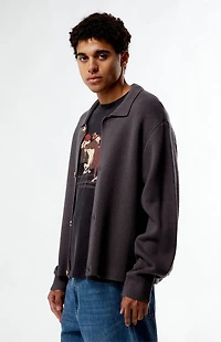 Pacsun Gray Button Front Polo Sweater