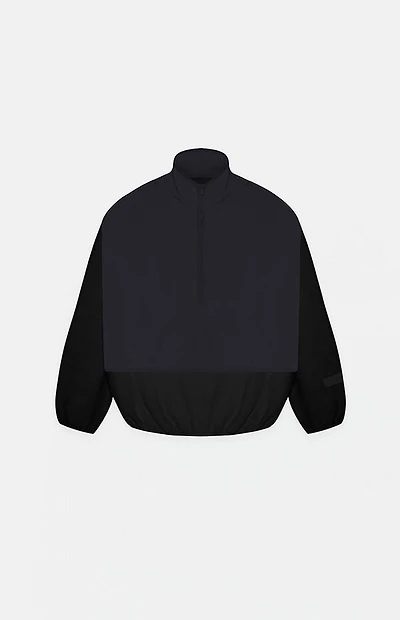 Kids Fear of God ESSENTIALS Black Nylon Fleece Mock Neck Sweatshirt