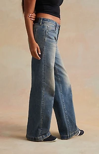 RARE DNM EDIT Medium Blue Ball Chain Low Rise Baggy Jeans