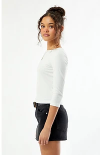 Your Favorite Donna Crew Neck 3/4 Sleeve Top