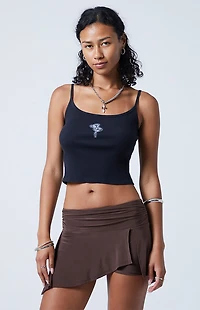 Third Charm Floral Cropped Tank Top