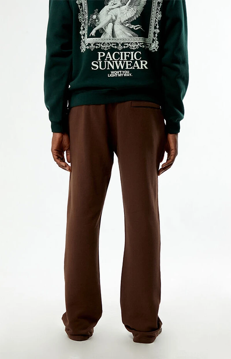 Pacsun Washed Brown Terrain Straight Leg Sweatpants