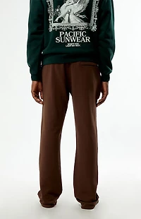 Pacsun Washed Brown Terrain Straight Leg Sweatpants