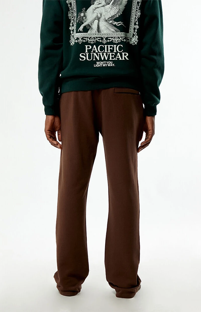 Pacsun Washed Brown Terrain Straight Leg Sweatpants