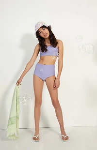 Pacsun Kids Lavender Scrunched Bikini Swimsuit Set