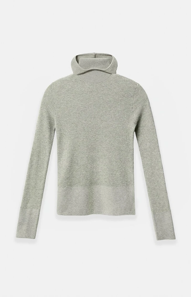 Fear of God ESSENTIALS Women’s Abbey Stone Waffle Knit Tight Hooded Sweater