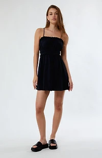 LA Hearts Textured Babydoll Mini Dress