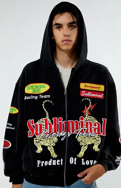 Pacsun Subliminal Racing Full Zip Hoodie