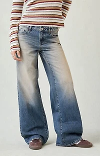 Pacsun Casey Low Rise Baggy Jeans Dark Blue Tinted