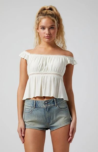 Pacsun Stretch Medium Indigo Micro Denim Shorts