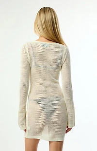 Your Favorite Thea Long Sleeve Crochet Mini Dress