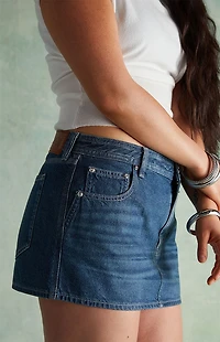RARE DNM EDIT Piper Dark Indigo Denim Micro Mini Skirt