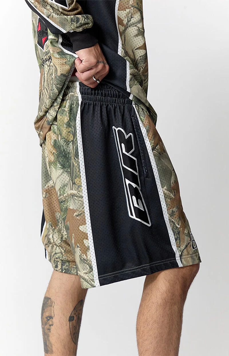 Pacsun Camo Mesh Embroidered Shorts