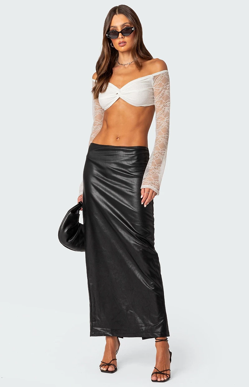 Edikted Sainty Sheer Lace Crop Top