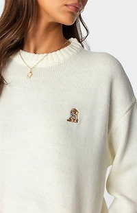 Edikted Puppy Love Embroidered Sweater