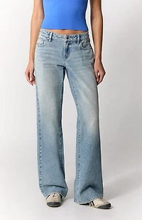 Pacsun Zoe Low Rise Girlfriend Jeans Light Blue