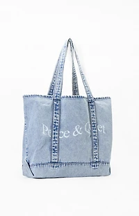 MUSEUM OF PEACE & QUIET Wordmark Denim Boat Tote Bag