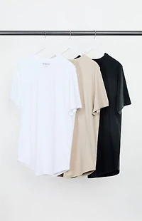 Pacsun 3 Pack Solid Color Scallop T-Shirts