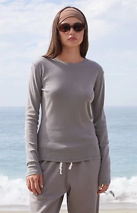 John Galt Gray Ainsley Long Sleeve Top