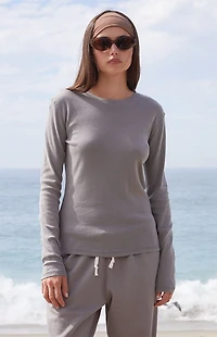 John Galt Gray Ainsley Long Sleeve Top