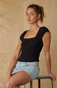 Your Favorite Dakota Square Neck Lace T-Shirt