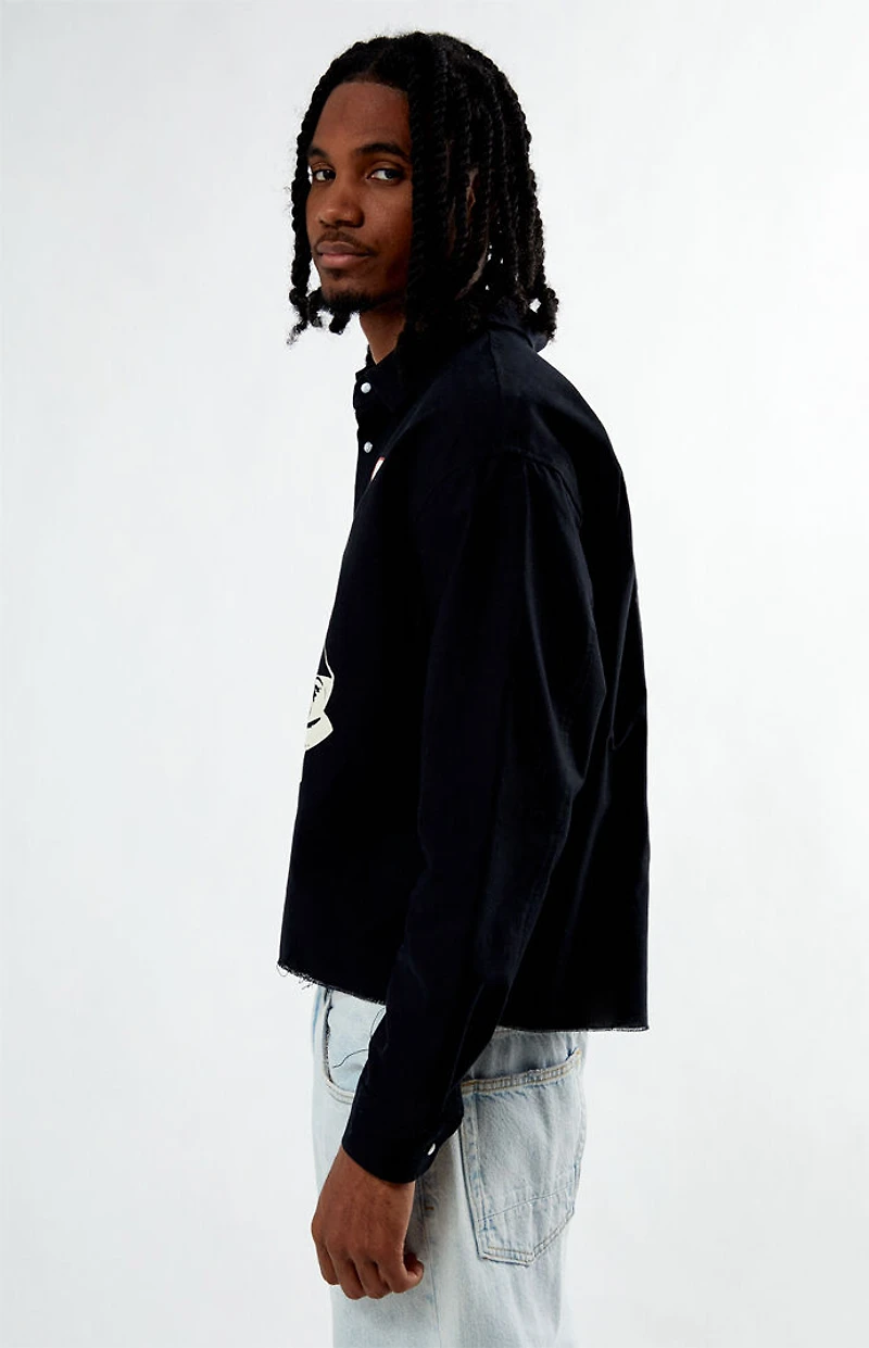 FORD Mustang Button Down Long Sleeve Cropped Shirt